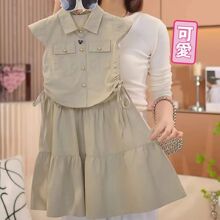 女童装套装夏季2024新款儿童衬衫女孩款半身裙两件套女童春季新款