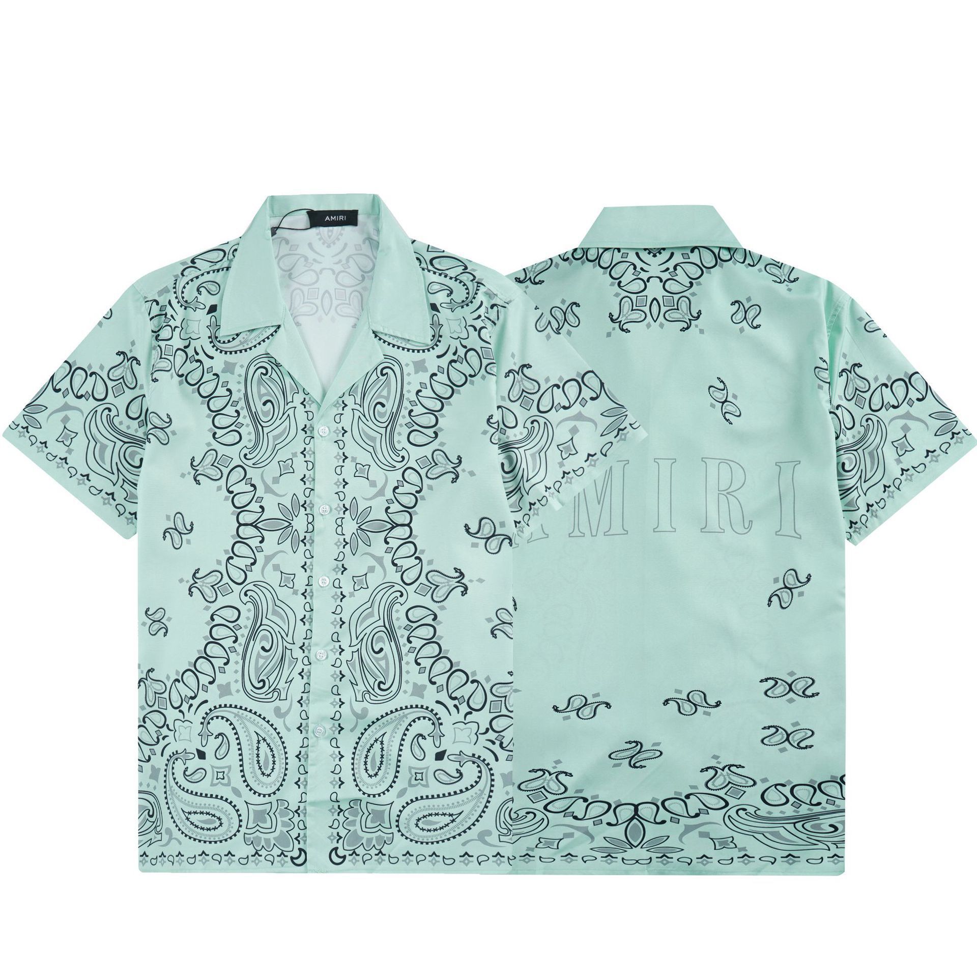 Transfronterizo de verano Amiri set clásico impresión de caju amiri camisa corta casual ropa deportiva para hombres y mujeres