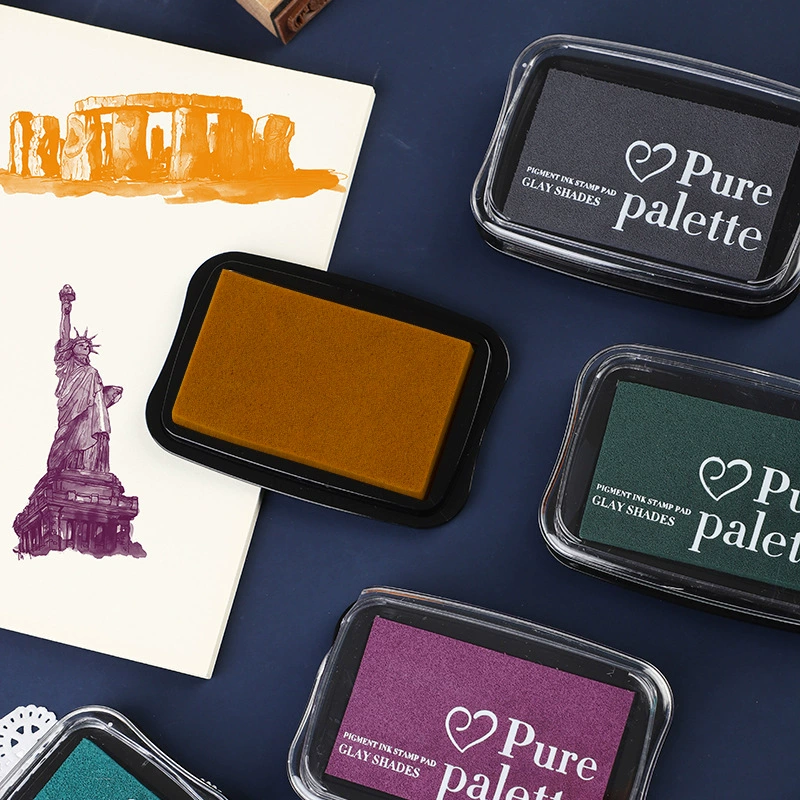 Винтажная большая подушечка для рисования пальцами ручной счет DIY цветная Подушечка для печати резиновая печать 12 цветов по желанию