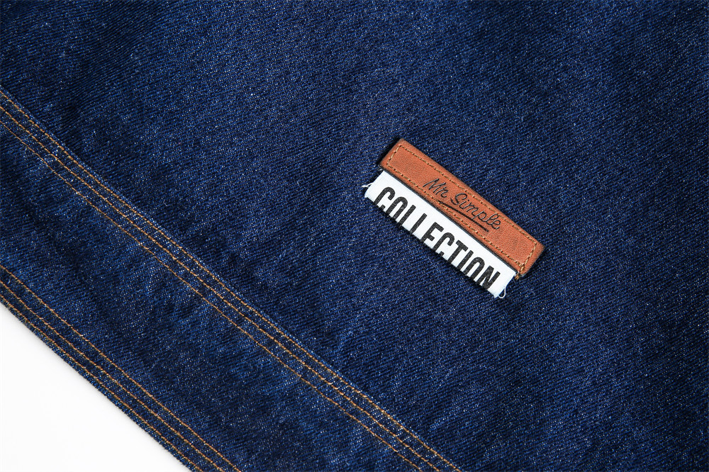 Men's Stylish Denim Work Jacket Ith Multi-Pocket Design, High Street Fashion, Double-Layer Collar, Punk Style, Loose Fit For Casual Wear_voghion.com