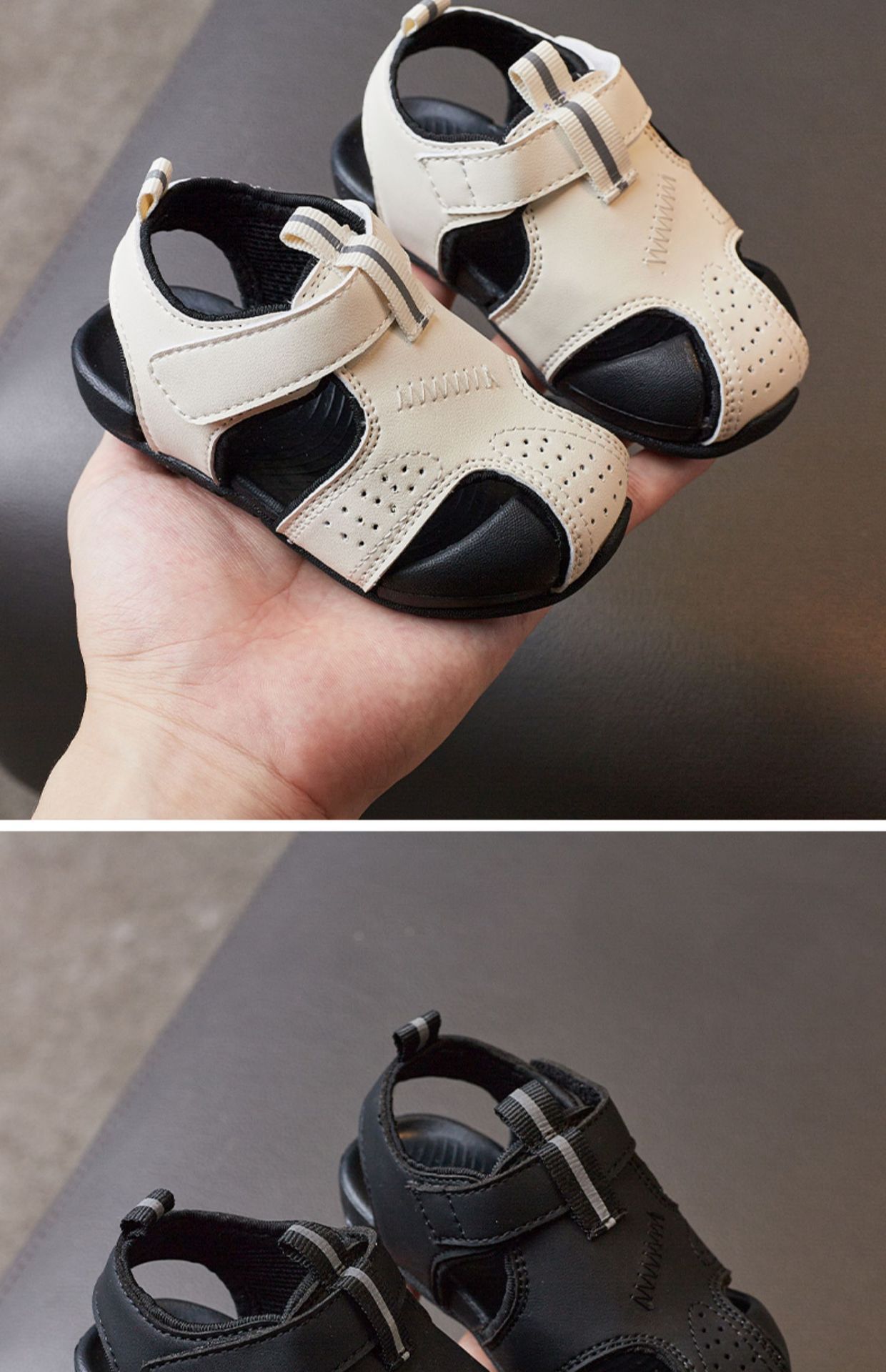 Breathable Closed Toe Kids Sandals Lightweight Non Slip Walking Shoes_voghion.com