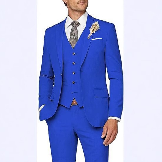 Nuevo traje de hombre conjunto de tres piezas casuales de negocios banquete de baile delgado traje de boda vestido de playa