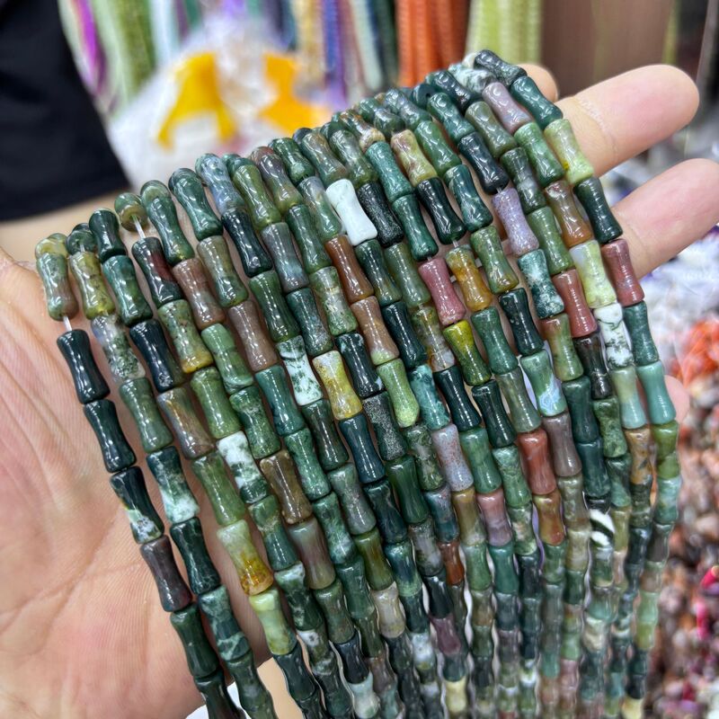 5 × 12 ミリメートル天然石竹ビーズルースビーズシリーズ DIY ブレスレットネックレスジュエリーアクセサリー半完成ビーズ卸売|undefined