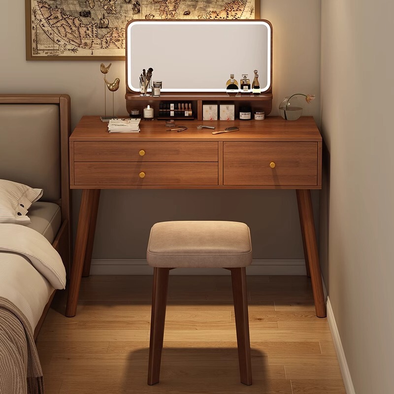 New Chinese Style Dressing Table Bedroom Modern Simple 2025 New Accessible Luxury Small Apartment Internet Celebrity Desk Dressing Table Integrated
