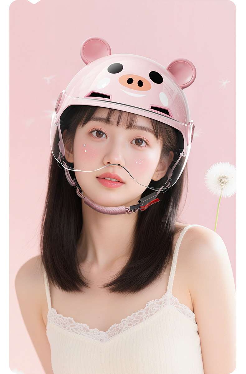 Yinglan Women's Small Head Circumference Helmet Electric Vehicle Women's All-Season 3C Certified Small Battery Motorcycle Helmet
