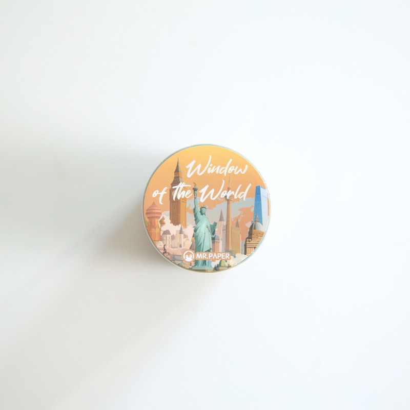 Papel Sr. un solo rollo de cinta collage serie de arte globo tema DIY decoración material adhesivo cinta adhesiva