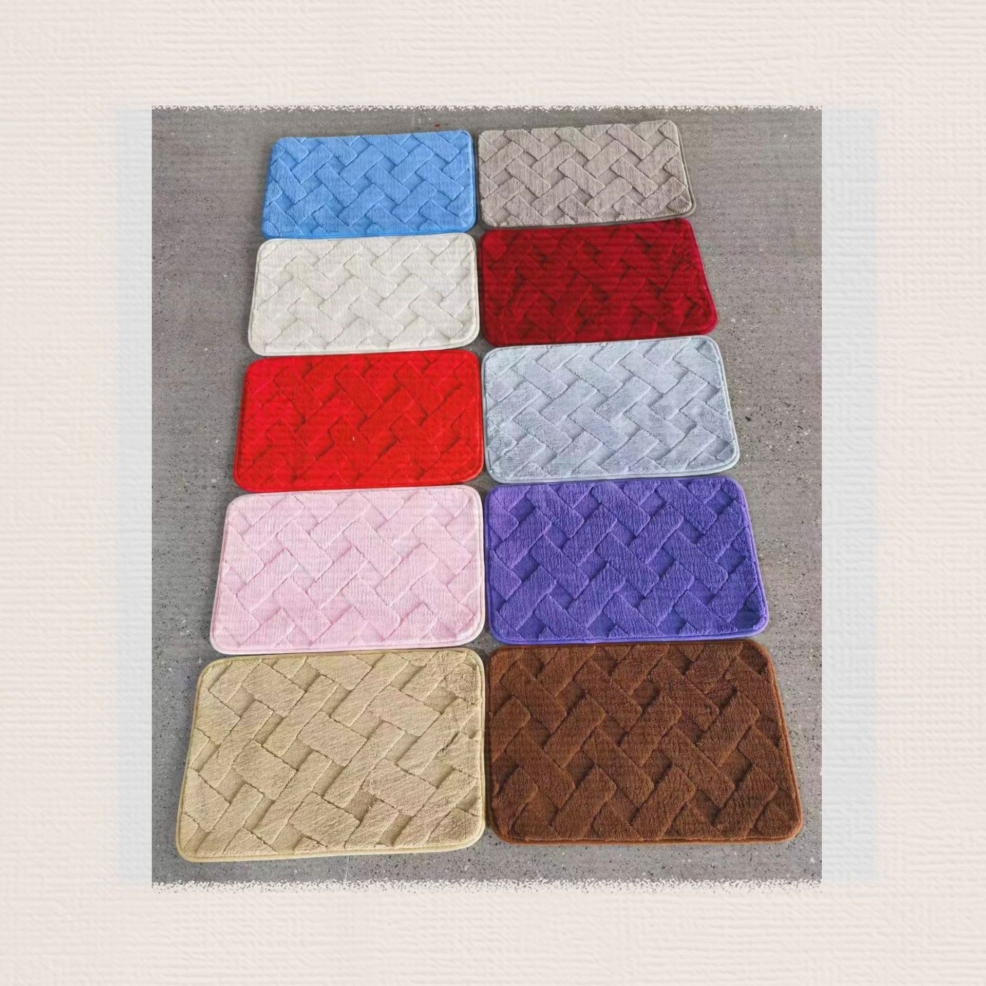 Bloqueado Jacquard de color simple almohadilla de piso almohadilla antideslizante absorción de agua almohadilla de puerta esponjosa alfombra de baño de color sólido almohadilla de cama