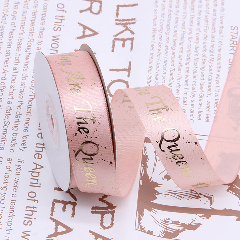 Ribbon de regalo del día de la diosa Día de la mujer Caja de regalo del día de la diosa Embalaje de flores Ribbon de estampado de 8 puntos Ribbon