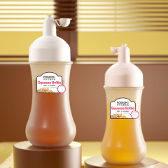 Food grade PP condiment bottle, kitchen salad squeeze bottle with lid wholesale, household transparent plastic sauce squeeze bottle