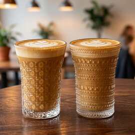 ins家用玻璃杯冰美式挂耳咖啡杯高颜值手冲拿铁杯牛奶冷萃杯水杯