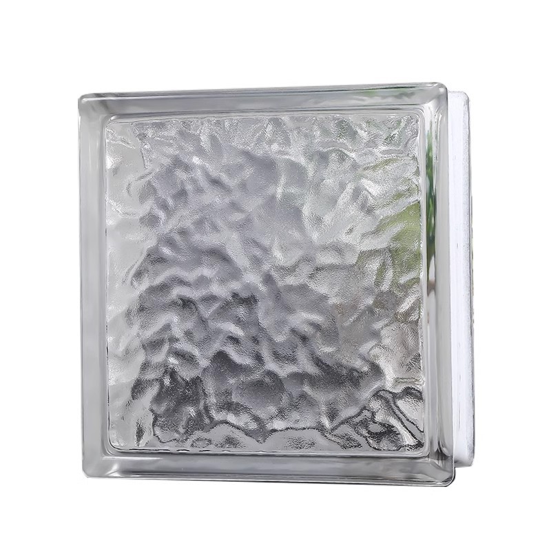 ladrillo de vidrio ultra blanco ladrillo de cristal pared de partición transparente baño opaco ladrillo hueco de patrón solar rojo