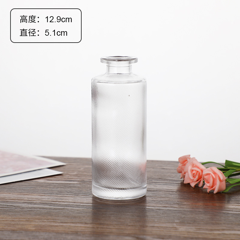 Estilo Europeo Retro Luz de lujo de cristal alivio pequeño florero de agua transparente florero decoración del hogar mini florero