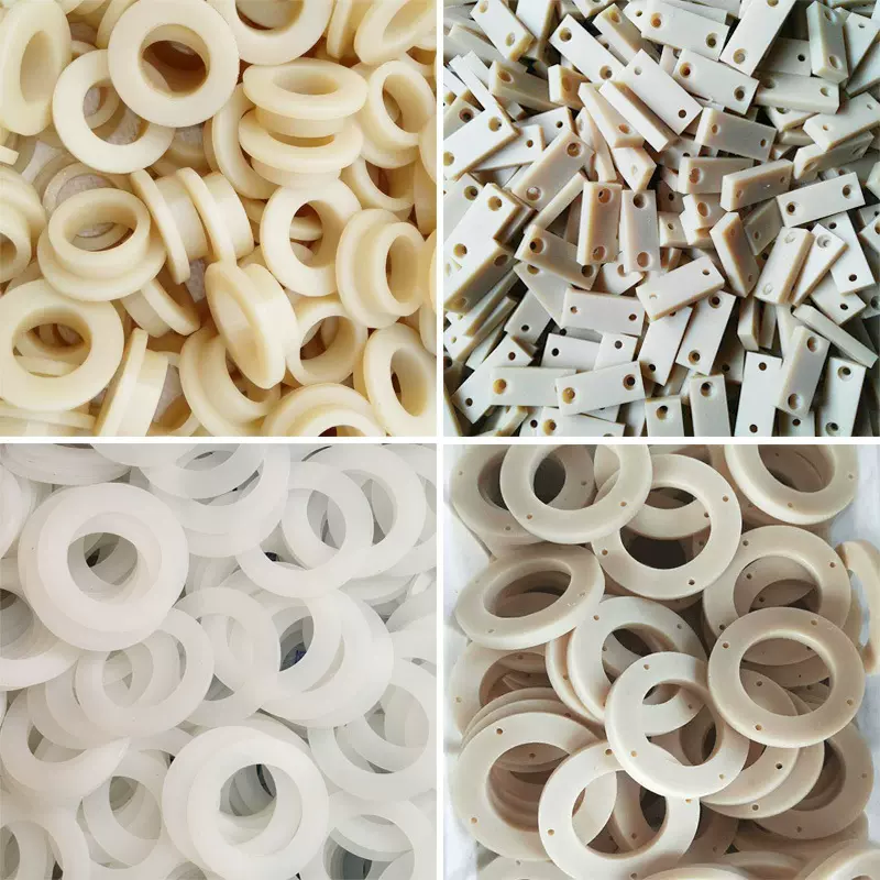 耐磨尼龙套加工PA6空心圆柱四氟衬套POM轴套塑料垫片隔套加工定做