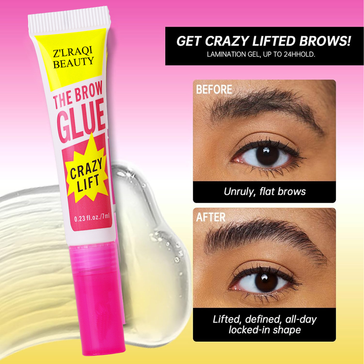 Z'LRAQI BEAUTY Cross-Border Styling Eyebrow Glue Special Brush Head Actualized Waterproof Anti-Sudor Eyebrow Raincoat Durable image 5