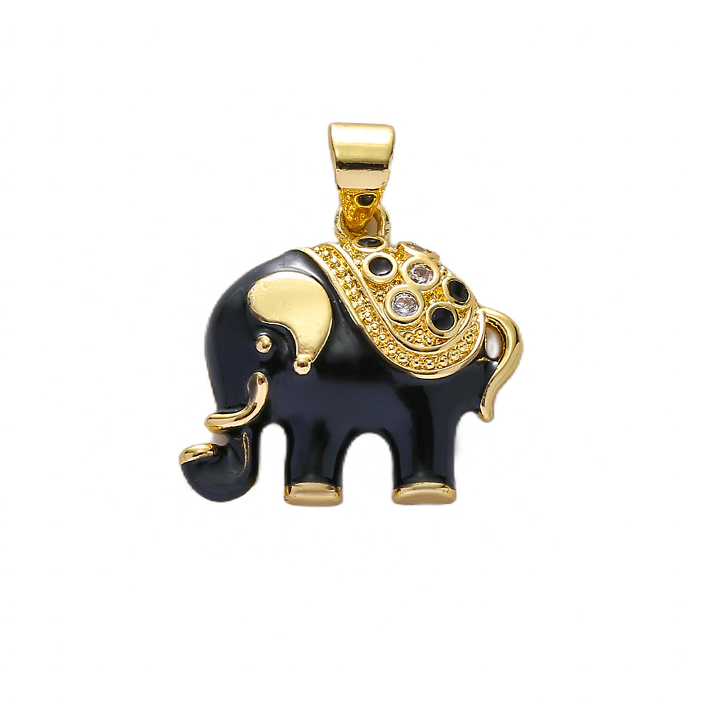 3g Weight Pendant Jewelry Making Type DIY Jewelry Accessories Classification 1 Piece Quantity Copper Material Elephant Pattern All Seasons Season Enamel, Plating Design Classic Style Style 1 Piece Copper Elephant Pendant DIY Jewelry Accessories 3