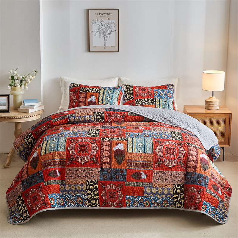 Cross-Border Foreign Trade Exclusive European Bohemian Digital Print Bed Cover Wholesale Bedding_voghion.com