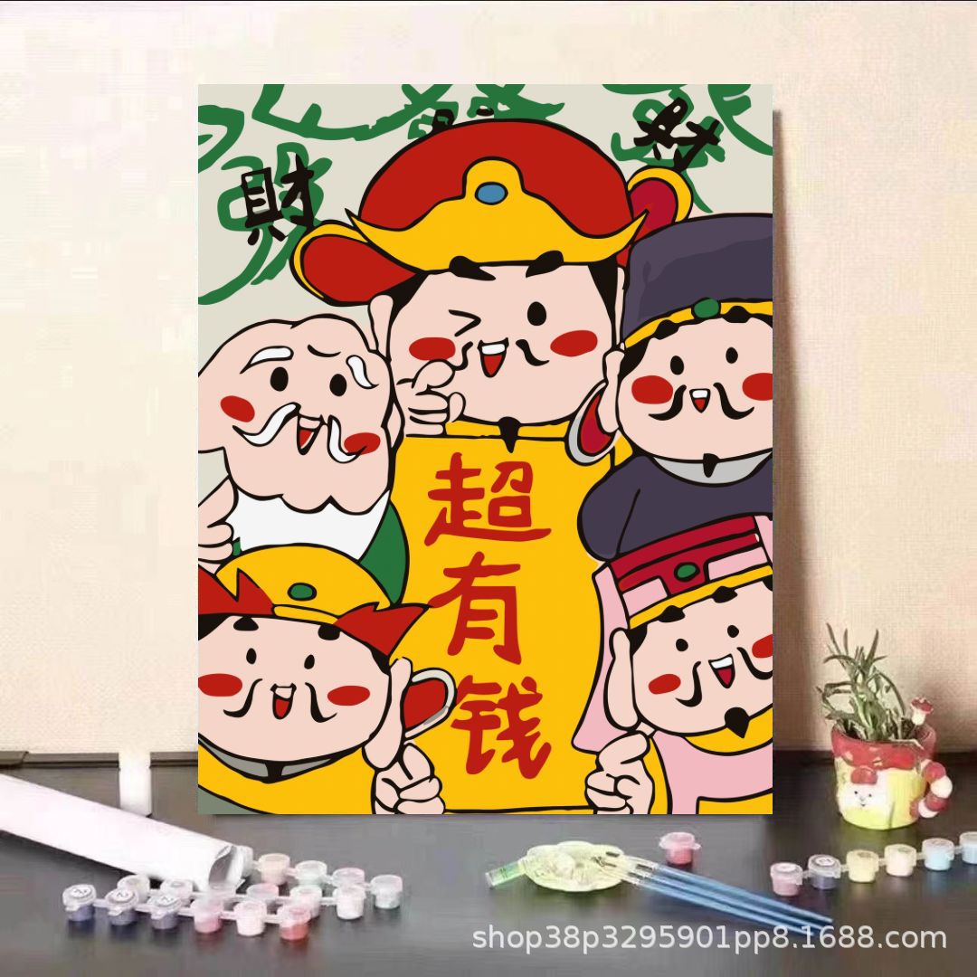 Lápiz pequeño Año Nuevo pintura al óleo digital diy relleno 2024 nuevo niño relleno pintado a mano pintura al óleo acrílico