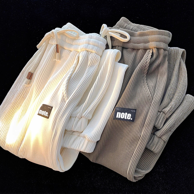 High-End Spring Ins Art Student Design Draped Casual Pants Corduroy Hiphop Loose Leggings Sweatpants