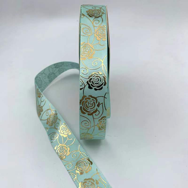 3D caliente sólido dorado rosa cinta flor regalo caja embalaje cinta bar soporte hecho a mano poliéster cinta