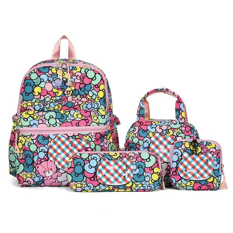 Children's backpack, cartoon set, bag, pencil case, 4 piece set