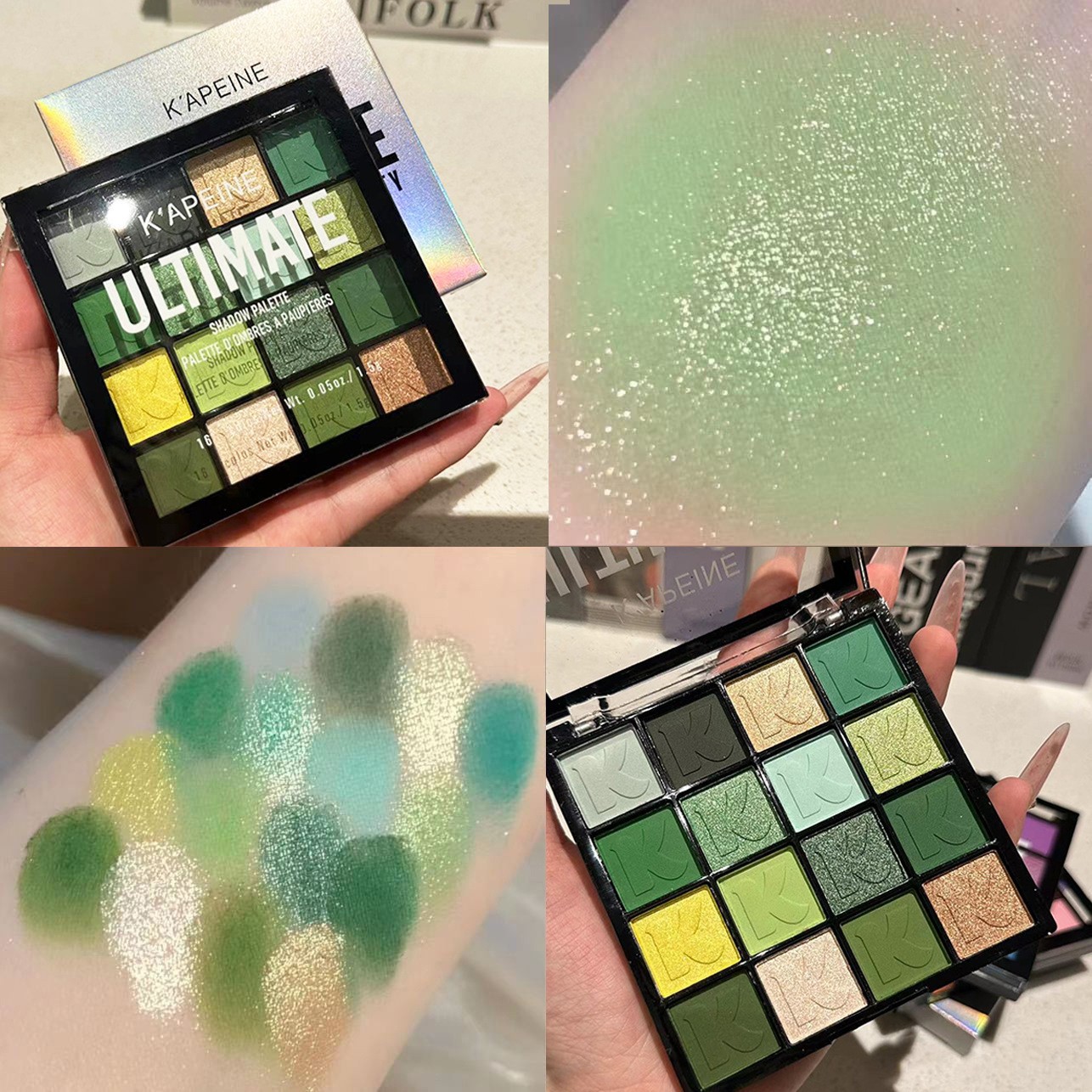Me encanta la paleta de sombras de ojos de dieciséis colores, baja saturación, nacarado mate, gusano de seda acostado, rosa brillante, sombra de ojos tierra marrón, Capel