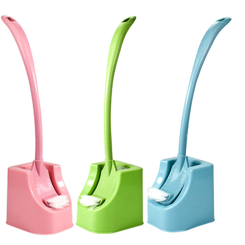 Toilet brush long handle double-sided cleaning brush bathroom cleaning brush no dead ends Japanese style toilet brush set with base