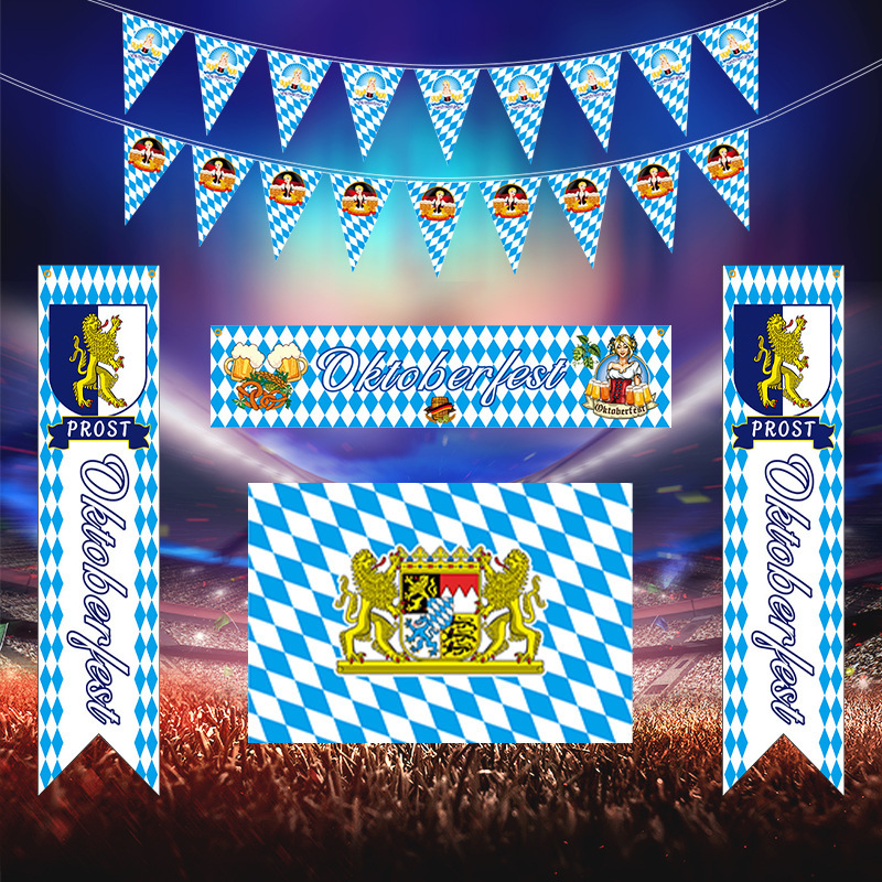 German Munich Black Blue and White Checkered Tablecloth Oktoberfest Banner Pull Flag Bavarian Flag Hanging Flag Pennant Customization German Munich Black Blue and White Checkered Tablecloth Oktoberfest Banner Pull Flag Bavarian Flag Hanging Flag Pennant Customization