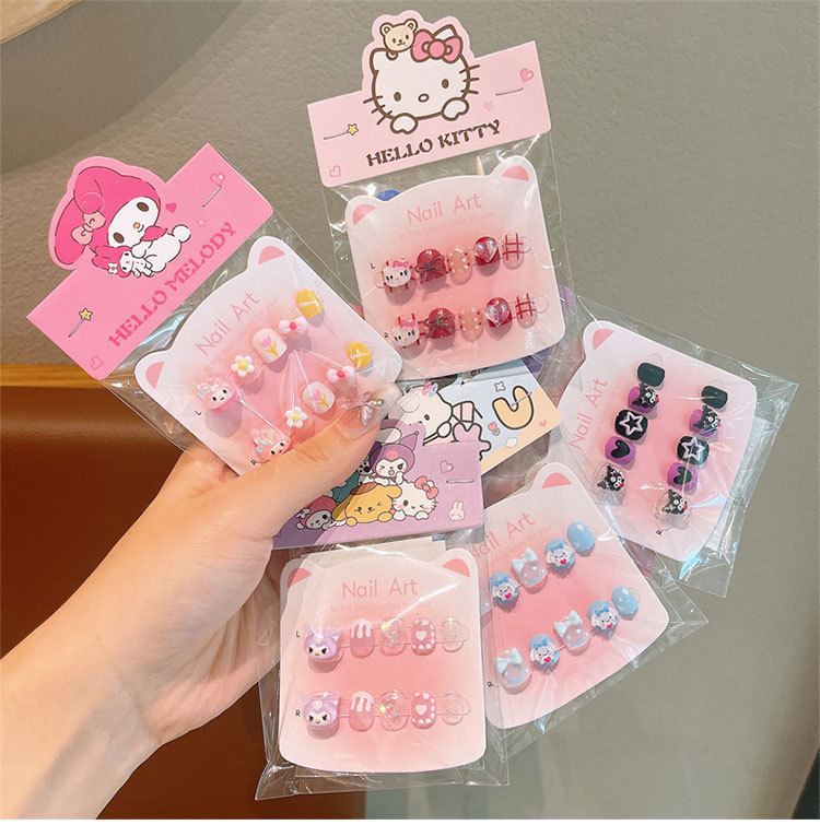 Rain Fairy Sanrio Removable Children's Nail Art Patch Kulomi Girls Wear Nail Nail Stickers Wholesale