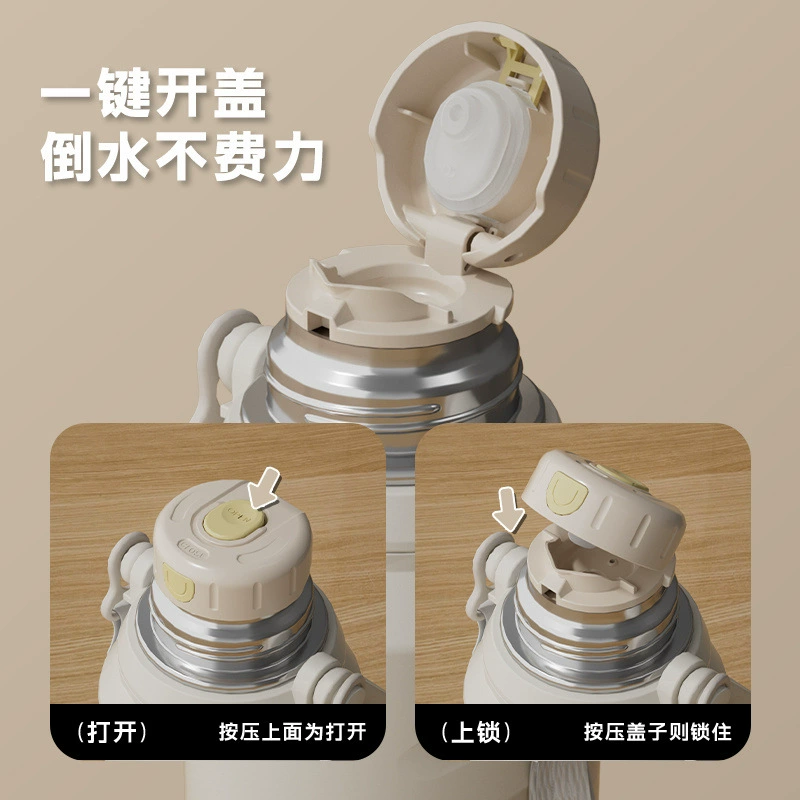 Handheld capacious glass, tea cup, thermos, children's teapot for traveling