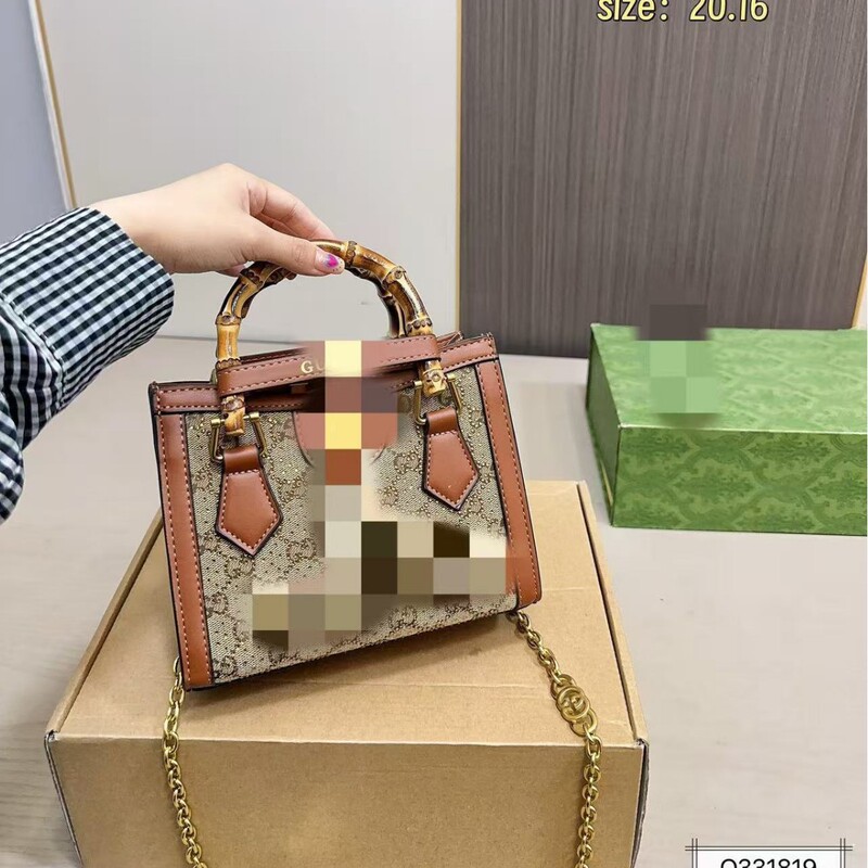 2026 New Cross-Border Fashion Versatile Women's Bag Bamboo Shoulder Bag Single Shoulder Crossbody Bag Genuine Leather Handbag Export