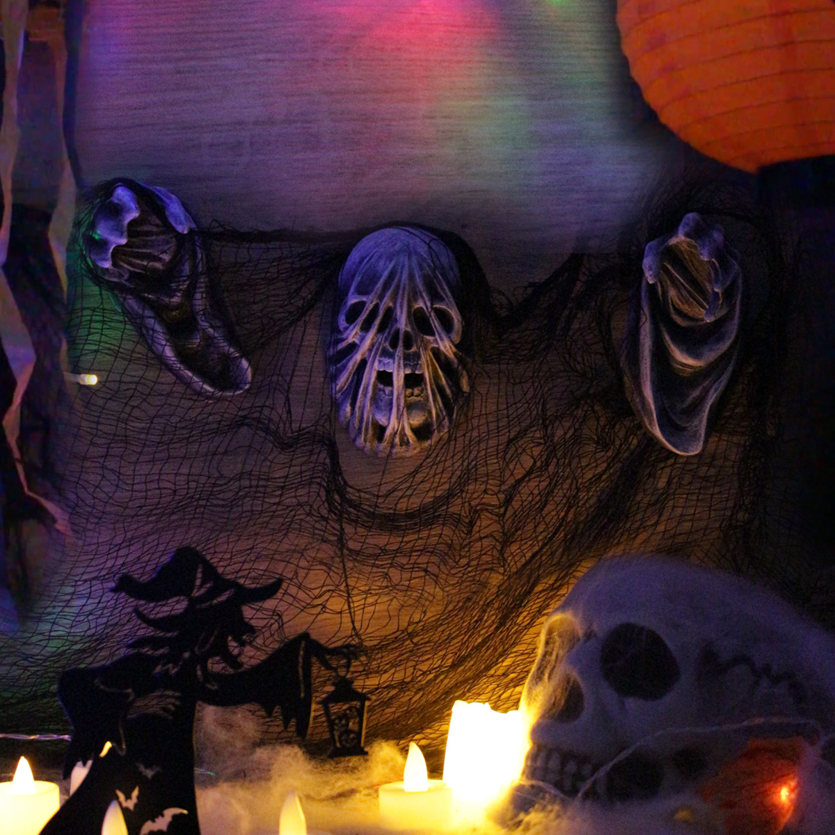 Halloween wall window scene layout ghost zombie horror party decoration hanging holiday atmosphere layout now