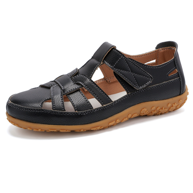 Cross-border tallas grandes 35-44 sandalias retro hechas a mano de verano zapatos de madre de suela blanda zapatos casuales de mujer con velcro zapatos de playa