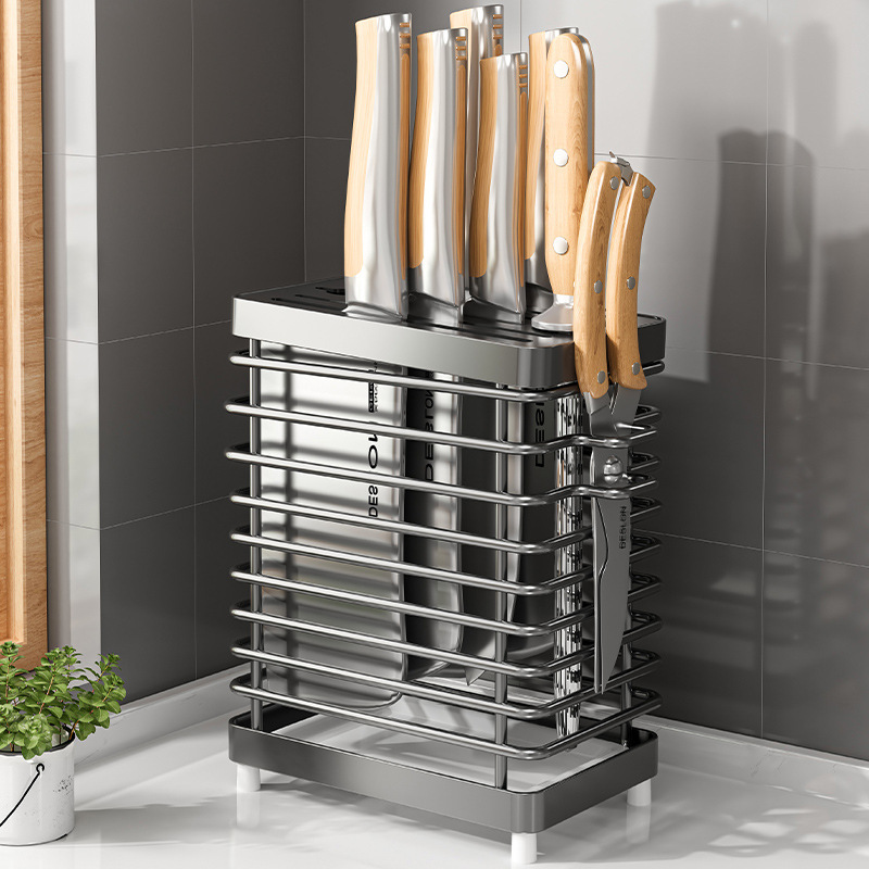 Soporte para cuchillos, estante de almacenamiento para encimera de cocina, soporte de pared para guardar cuchillos de cocina, utensilios y palillos.