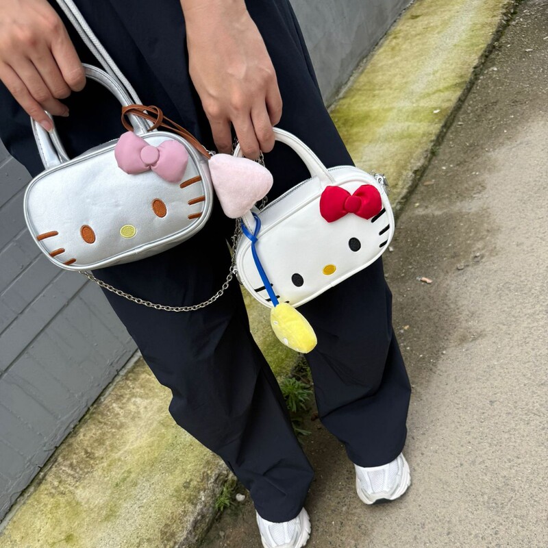 新款少女卡通包保龄球波士顿包凯蒂猫头手提斜挎包亲子洋气斜挎包|undefined