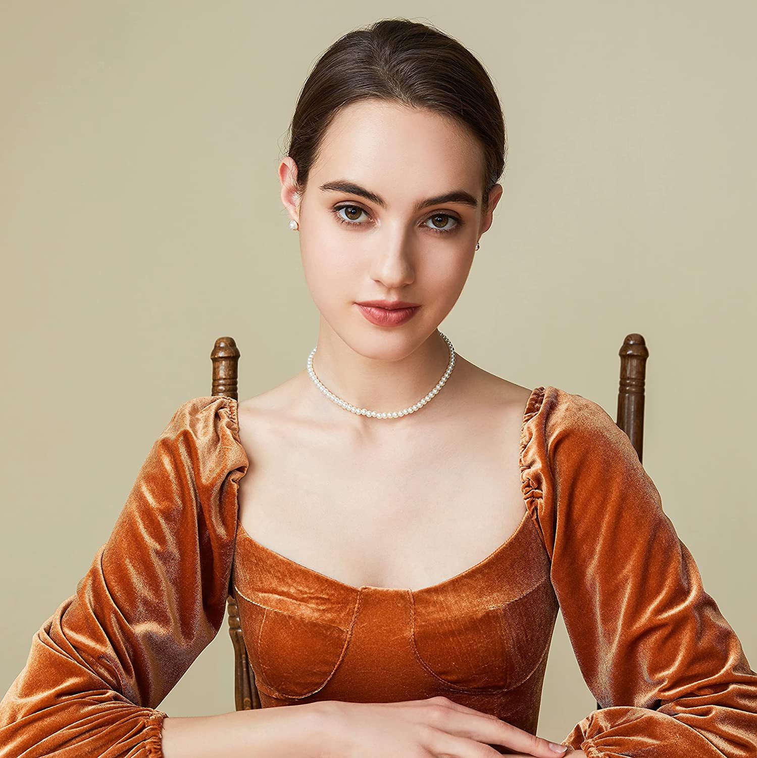 Collier ras de cou perles multicouche style bohème élégant_voghion.com