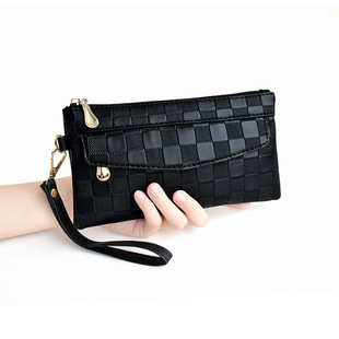 Bag Women's New Style Simple Plaid Women's Hand Bag Mother Shopping Mobile Phone Bag Portable Soft Noodles Hand Bag Soft Noodles