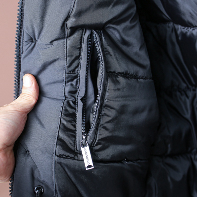 Parka d'hiver à capuche pour homme - Coupe-vent et imperméable, veste matelassée épaisse et chaude avec doublure polaire pour sports de plein air (vert armée)_voghion.com