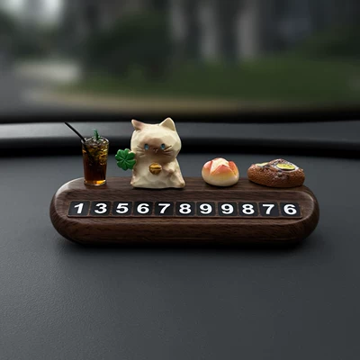 2026 New Model Temporary Parking Number Nömrəli dayanma kartı - four-leaf-bell-cat-american-style-bread-alkaline-water-bun-wood-grain-number-plate