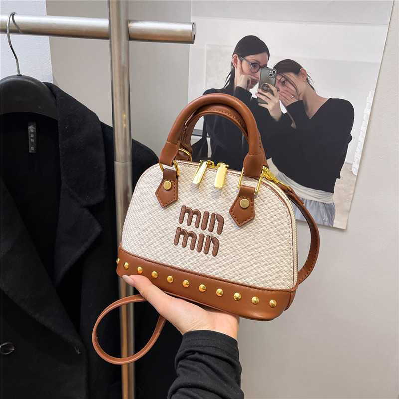 Bags2025新型女性バッグ欧米ファッションリベット貝殻バッグクロスボーダー対外貿易ハンドバッグシングルショルダーバッグ|undefined