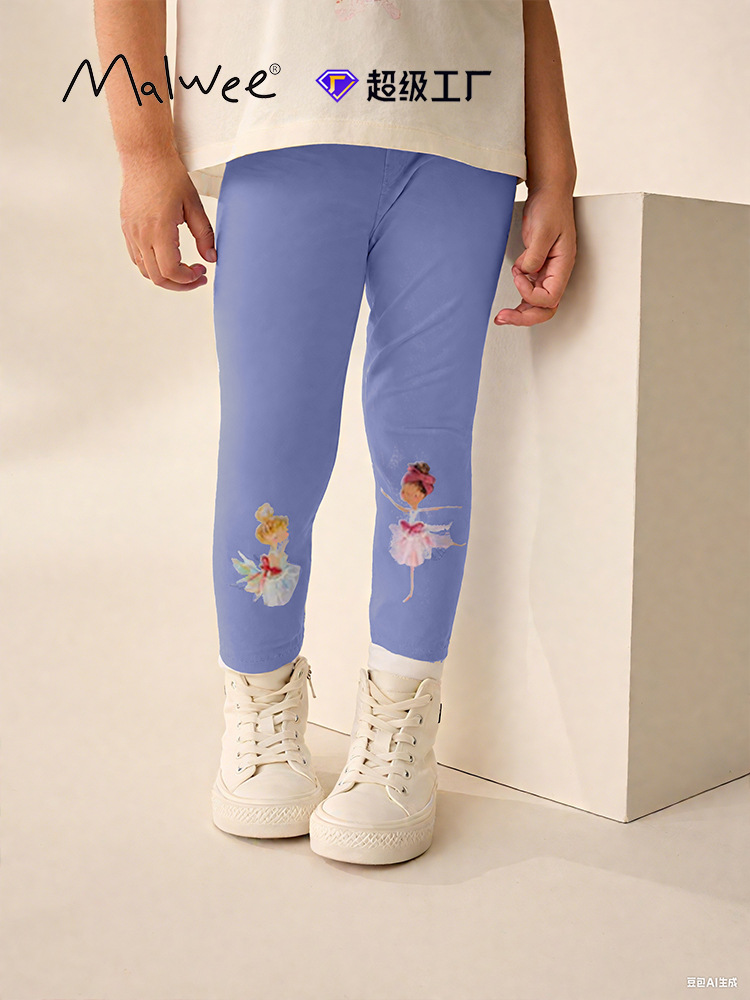 Pantalones de niñas malwee transfronterizos primavera y otoño nuevos pantalones de cintura elástica casuales para niños europeos y estadounidenses leggings para niños