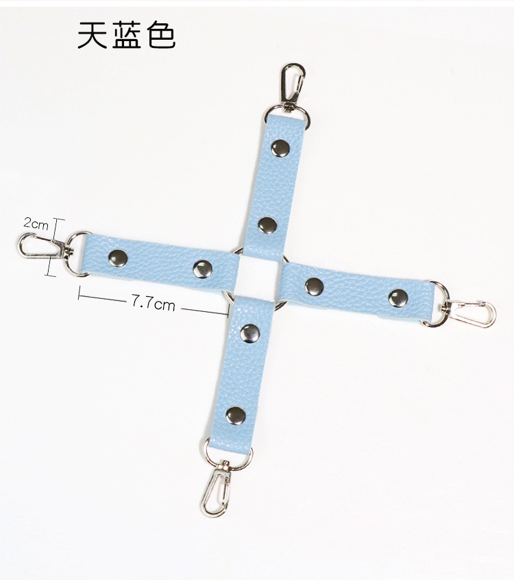 Plush Bondage Restraint Set with Handcuffs, Foot Cuffs, Neck Collar and Blindfold in Black — detail image 14