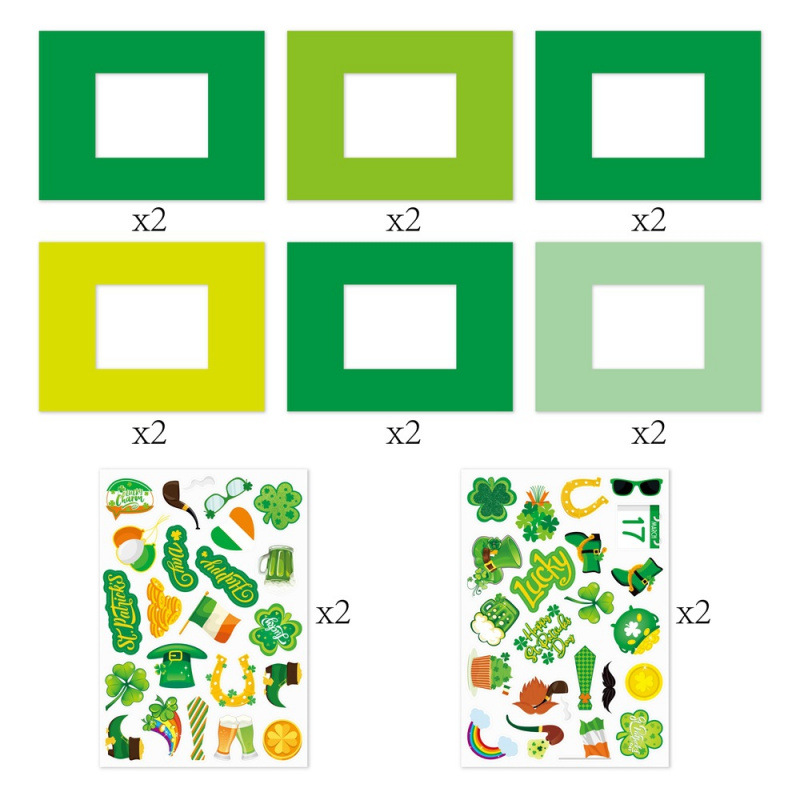 Marco de fotos del día de San Patricio transfronterizo de Europa y Estados Unidos, pegatinas DIY, álbum de fotos creativo, decoración de fiesta del día nacional irlandés
