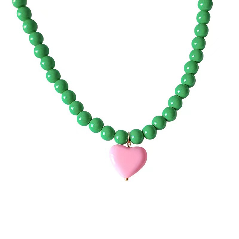 Cute Sweet Heart Shape Arylic Women's Pendant Necklace display picture 2