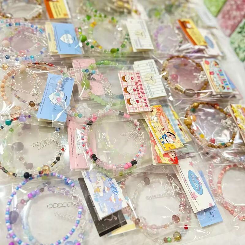 Rice Bead Bracelet Summer Dopamine New Pendant Bracelet Handmade Wholesale Bracelet New Sweet Versatile Cherry Blossom