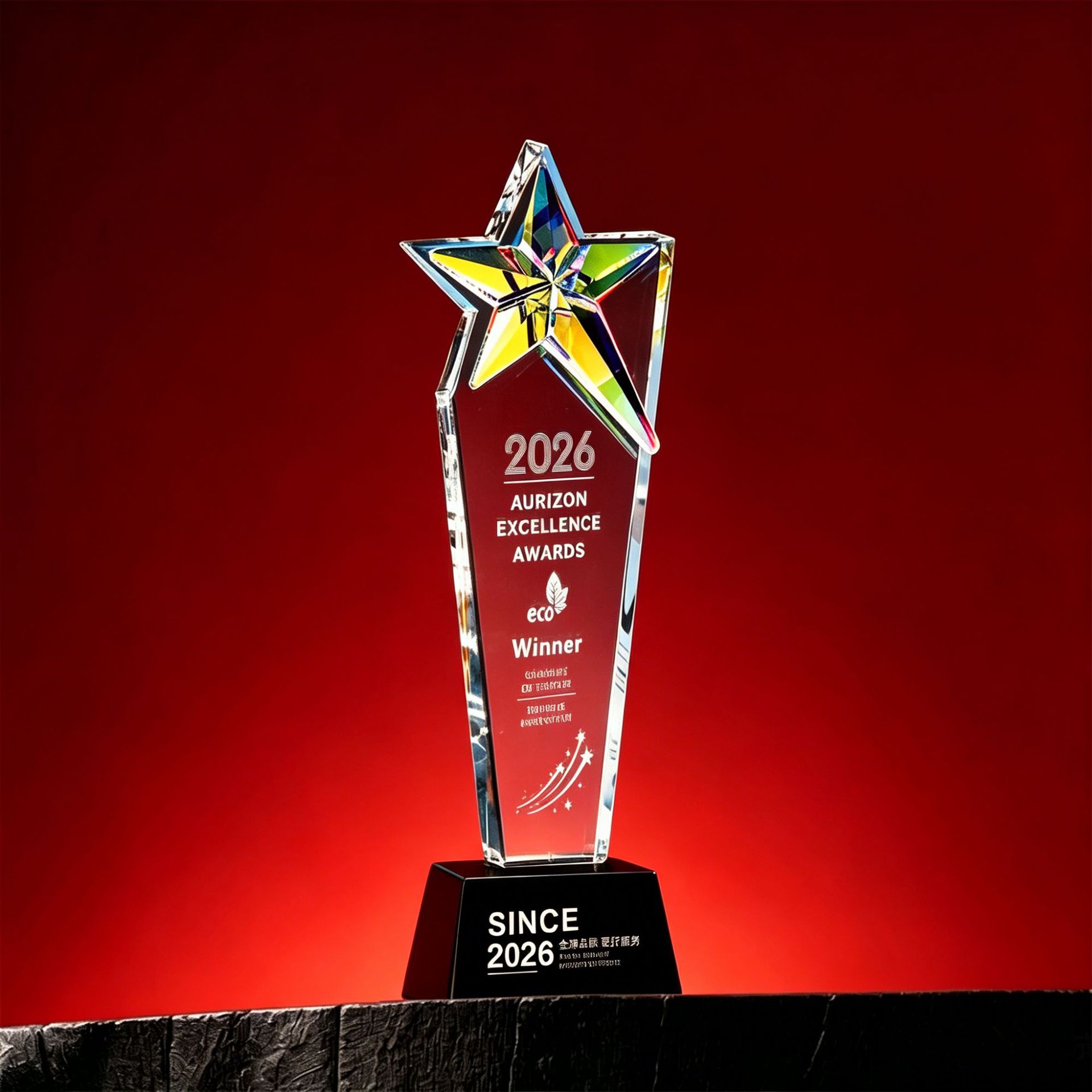 Trofeo de Cristal y Metal con Estrella de Cristal Artificial Tallado Personalizado para Premiación image 45