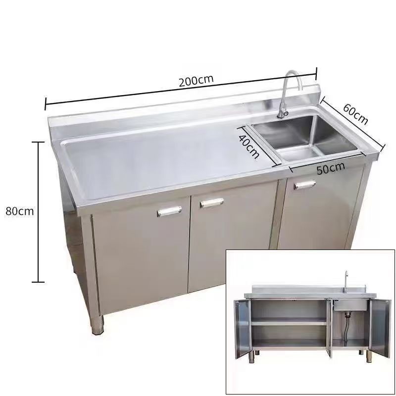 Largo 200 ancho 60 alto 80 piscina derecha plataforma izquierda / Modelo engrosado de acero inoxidable 304 [Super carga sin óxido]