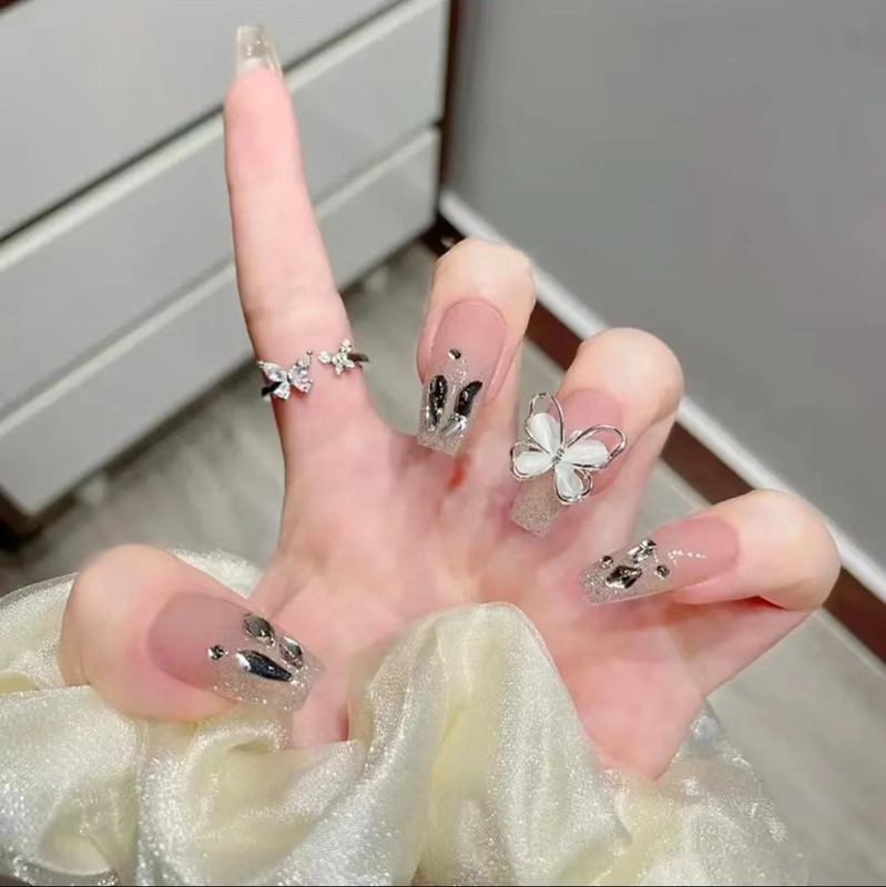 Short wearing nail on spring mountain feeling 2024 new bride wedding nail nail stickers nail stickers zero purchase Short wearing nail on spring mountain feeling 2024 new bride wedding nail nail stickers nail stickers zero purchase