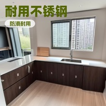 定制不锈钢工作台厨房橱柜商用餐饮店桌子家用操作台推拉门置物架