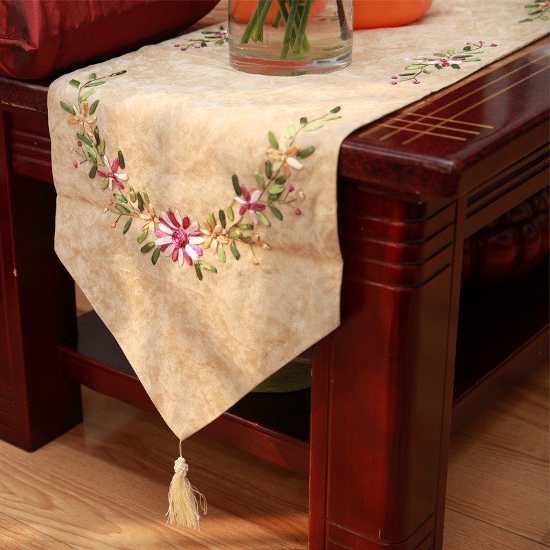 Jinhao bordado DIY mantel tela pastoral pequeño fresco rectangular mesa de café mantel cuadrado mantel