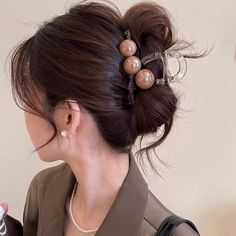 韩国简约牛仔蝴蝶结抓夹女2025新款后脑勺盘发高级发夹鲨鱼夹发饰|undefined